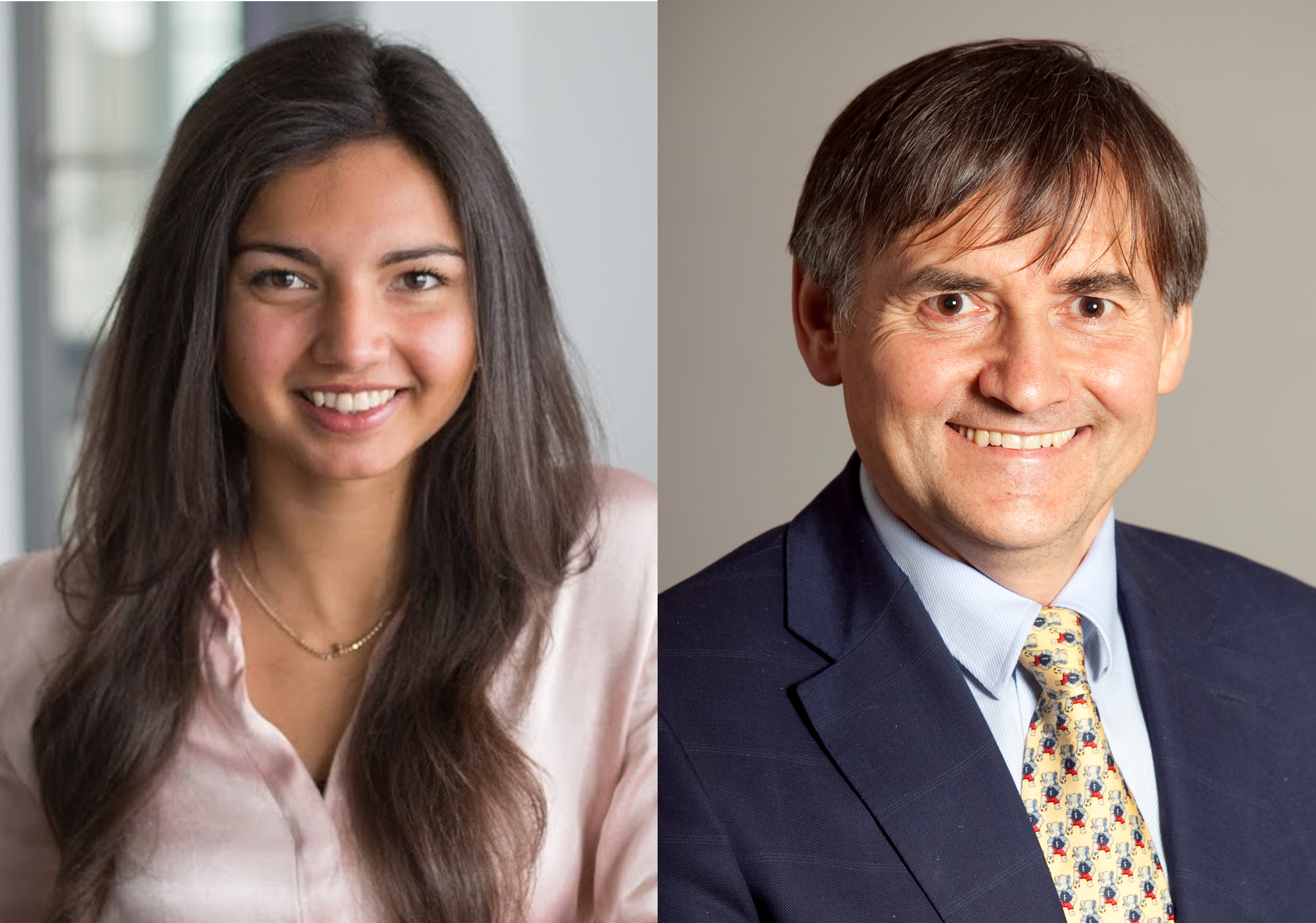 Lilly Palackal, Quantum Algorithms Team Lead in Supply Chain Innovation, und Hans Ehm, Senior Principal Supply Chain Management bei Infineon © Infineon Technologies AG